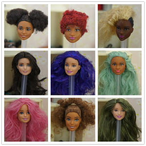 正版芭芘娃娃头散货娃娃头白肌黑肌娃娃头换装娃娃散货头