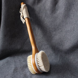Yijianjia Boar Bristle Bath Brush Exfoliating Tool for Men and Women, Long-Handled Back Scrubber, Dry Brush, Children's Bath Body Brush