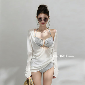 [Striped Qimeng] Swimsuit Women's 2026 New Bikini Cover-up Beautiful and High-end Resort Hot Spring Swimsuit