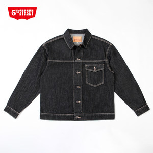 
5th street men's Korean casual long-sleeved lapel denim jacket 350061-261