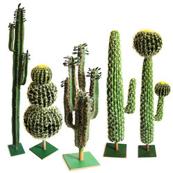 Simulated Cactus Floor-Standing Large Potted Plant Indoor Fake Large Tropical Desert Green Plant Wedding Photography Props