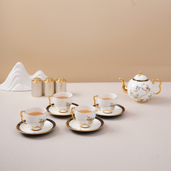 Huaxiangyuan Guobin Tea Set Pomegranate Home 10-head Tea Set Transparent Glaze High-end Gift Box