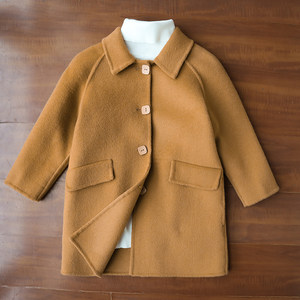 
Cashmere coats for boys and girls, big girls, double-sided woolen coats, children's mid-length new style woolen woolen children's clothing