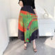 Women's summer 2025 new printed pleated large hem skirt irregular skirt comfortable casual loose large size
