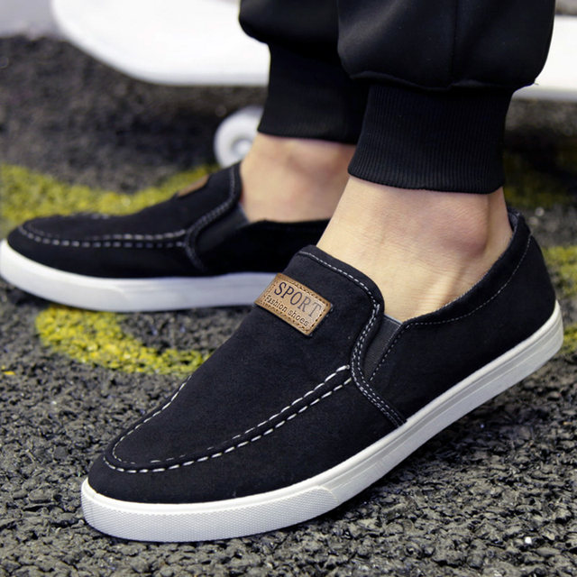 2024 spring and summer all-match trendy men's slip-on canvas breathable ...