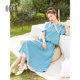 Oece retro skirt summer new women's French lace splicing skirt high-waisted midi skirt