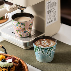 Jingdezhen Vintage Handmade Mug, Rustic Ceramic Pig Mouth Cup, Underglaze Color Hand-Held Cup, Latte Coffee Cup, Latte Art Tea Cup