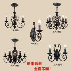 American-Style Candle Wrought Iron Chandelier Modern Creative Living Room Lamp Dining Room Bedroom Simple Chandelier Clothing Store Lighting