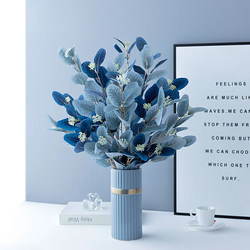 Artistic Nordic Style Ice and Snow Sky Ocean Blue Shell Artificial Eucalyptus Leaves Living Room Dining Room Entrance Floral Arrangement