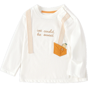 
Balabala children's clothing children's T-shirt baby boy long-sleeved top bottoming spring clothing trendy baby casual versatile top