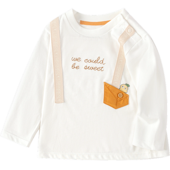 
Balabala children's clothing children's T-shirt baby boy long-sleeved top bottoming spring clothing trendy baby casual versatile top