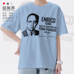 Modern Physicist Enrico Fermi Signed a Short-Sleeved T-Shirt for Men and Women with a Design That Is Boundless