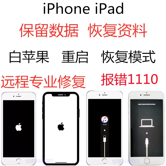 白蘋果iphone內存滿報錯1110重啓ipad不開機恢復保留數據資料 白蘋果iphone內存滿報錯1110重啓ipad不開機恢復保留數據資料