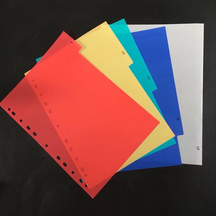 페이지 매김 용지 컬러 플라스틱 5페이지 라벨 색인 페이지 바인더 구분지 A4 파일 관리 구분 페이지 참고-