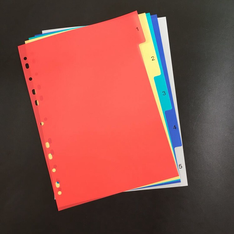 페이지 매김 용지 컬러 플라스틱 5페이지 라벨 색인 페이지 바인더 구분지 A4 파일 관리 구분 페이지 참고-
