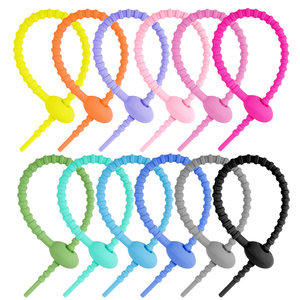 
Colorful silicone tie key chain DIY clothing bag jewelry key chain lanyard data cable storage winder