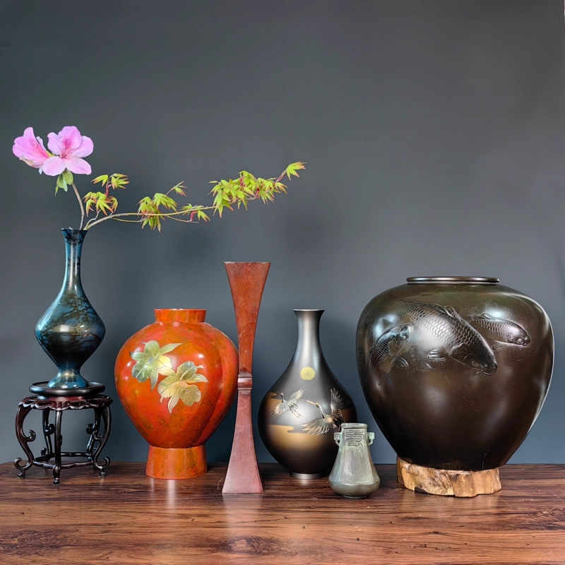 花瓶　銅器　曙　花器　華道 花瓶 銅器 曙 花器 華道
