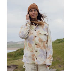 外贸原单Bil*labong 荷塘月色抓绒法兰绒休闲宽松衬衫外套B3 1883