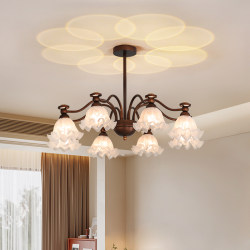 Retro Wind Chime Orchid Living Room Chandelier American Style Medieval Light and Shadow Bedroom Lamp with Spotlight Restaurant Projector Lamp Casagd