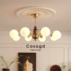 Casagd French Mid-Century Style Creative Magic Bean Living Room Main Light Retro High-End Cream Style Bedroom Dining Room Chandelier