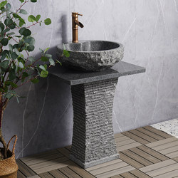 Factory Direct Sales of Natural Stone Washbasins, Outdoor Simple Pedestal Basin, Balcony Courtyard Integrated Granite Washbasin