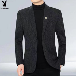 Playboy Suit Men's Business Casual Stylish Solid Color Wrinkle-Free Single-Breasted Jacket Autumn and Winter Style Small Suit Jacket