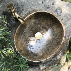 Stone Washbasin Countertop Basin Retro Art Basin Creative Pebble Washbasin Personalized Bathroom Special-Shaped Basin