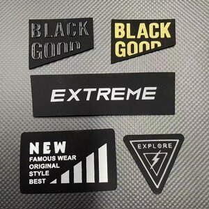 
Fashion versatile badge black gold series clothes and pants down patch decoration DIY hole cloth sticker leather label