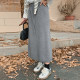 Large size women's casual and versatile skirt women's straight skirt 2024 winter fat mm loose hip-covering knitted skirt skirt
