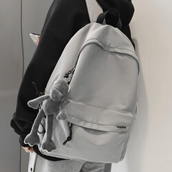 Schoolbags for Boys, Junior High School Students, High School Students, College Students, Large-Capacity Boys' Backpacks, Men's Gray Canvas Backpacks, Women's Shoulder Bags