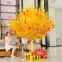 Artificial Golden Banyan Tree, Money Tree, Large Golden Tree for Shopping Malls, Fake Tree, New Year's Wishing Tree, Hotel Lobby Decoration
