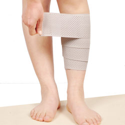 Elastic Sports Compression Bandage with Velcro Fastener, Protective Gear for Running and Basketball, Leg Strap for Men and Women, Gray