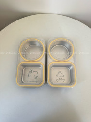 New 2-Compartment Slimming Lunch Box, Food-Grade 304 Stainless Steel Cartoon Lunch Box, Children's Lunch Box, Sealed Small Meal Box, Microwaveable
