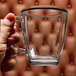 Crystal Glass Cup, Water Cup, Tea Cup, Suitable for Brewing Green Tea, Coffee, Milk, with Handle, High Temperature Resistant, High Aesthetic Value, Large Size