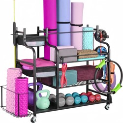 Home Fitness Equipment Storage Rack, Movable Yoga Equipment Storage Rack, Kettlebell Dumbbell Sports Equipment Storage Rack