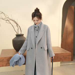 
Idika double-sided wool coat and vest two-piece suit mid-length Korean version with versatile temperament and slimming autumn and winter new style
