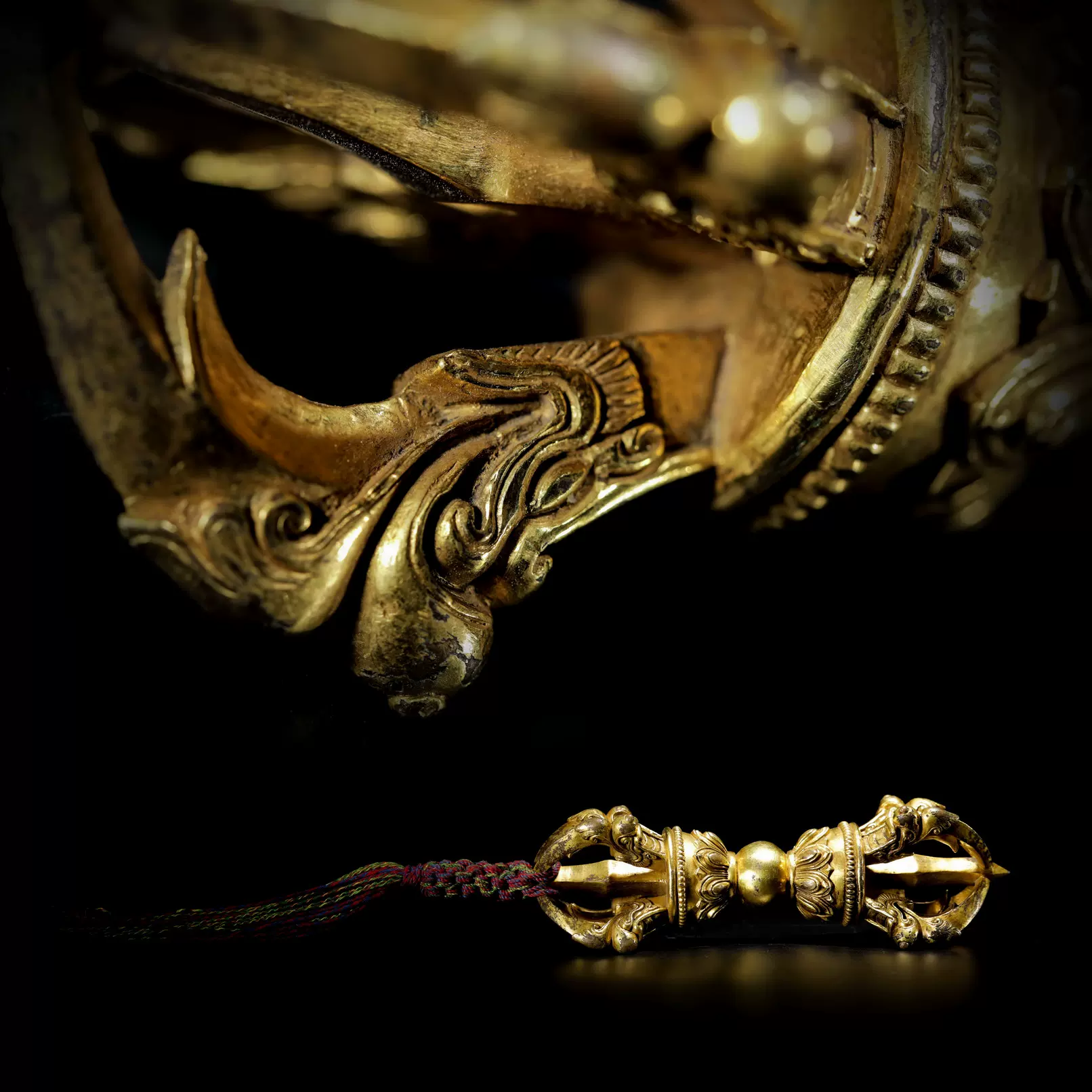纳喜之拾明代造型铜鎏金古董法器收藏五股金刚杵-Taobao