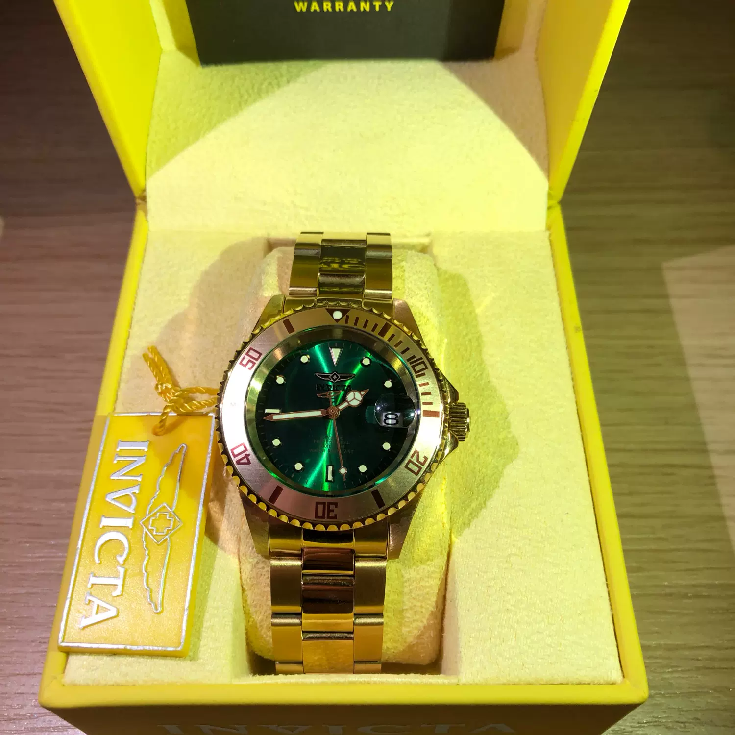 代購正品Invicta 18K金29947 金藍水鬼男士霸氣防水運動石英手錶