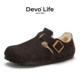 Devo cork shoes plus velvet warm winter cotton shoes for men and women couple casual fur all-inclusive Birkenstock shoes 96008
