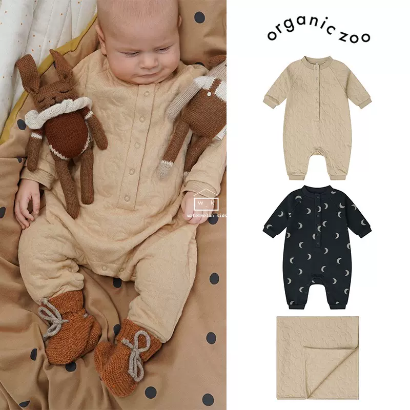 现货西瓜家organic zoo 23AW秋冬婴儿有机棉长袖连体衣-Taobao