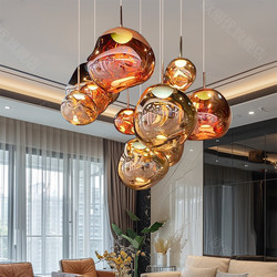 Loft Duplex Staircase Villa Lava Chandelier Open-Air Living Room Designer Apartment Restaurant Bar Long Pendant Light