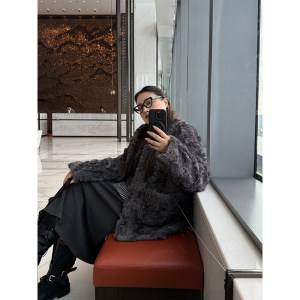 
Pencil Xiaoxin plus size women's clothing, lazy style, fur integrated eco-friendly fur pocket fur coat
