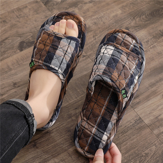 New four-season cloth sole silent couple model for men and women machine washing indoor silently without hurting the floor fabric home slippers
