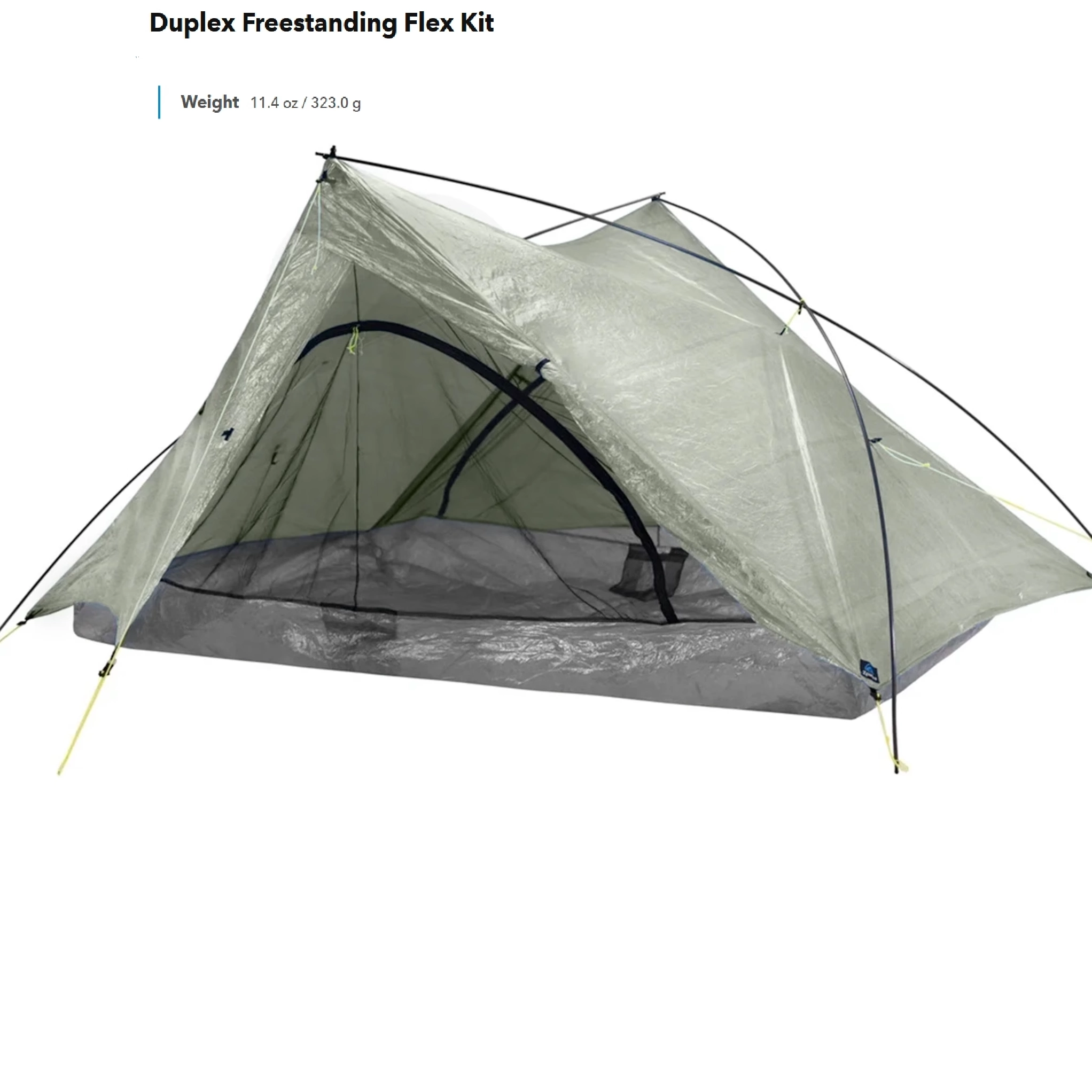 Zpacks Duplex Freestanding Flex Kit 自立可能 Ultralight Freestanding Two Person Tent | Lightest 2 Person