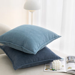 2026 New Model Living Room Sofa Pillow Chenille Blue Cushion Guchen Large Cushion Backrest Cover 65 Without Core 80