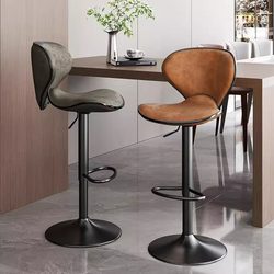 Bar Stool for Home Use, Light Luxury, High-End Island Stool, Bar Chair with Adjustable Height, Butterfly Bar Stool, Front Desk High Stool