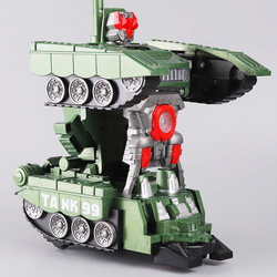 Children's large electric tank car transforming robot toy car electric universal armored car musical chariot gift