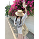 Ashy Snow kt head back printed embroidered loose short-sleeved T-shirt spring and summer white gray versatile lazy