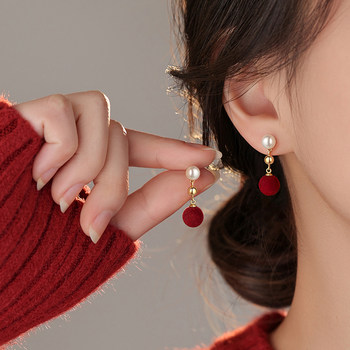 Lane South 999 Silver Red Velvers Pearl Earrings
