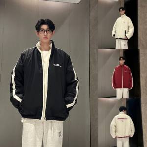 Wear loose stand -up collar jackets on both sides, couples, cotton clothes thick cotton clothes men and women 2024 spring and autumn new cotton jacket
